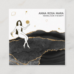 *~* Celestische Schwarze Gattin + Goldgöttin des G Quadratische Visitenkarte