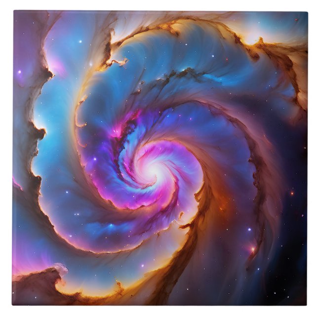 "Celestium" - Nebula und Galaxien Fliese (Vorderseite)