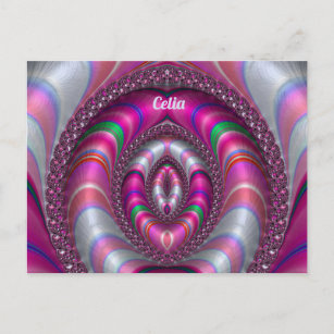 CELIA ~ PINK 3D-Fraktal Design ~ Postkarte