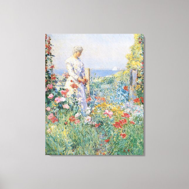 Celia Thaxter in ihrem Garten von Childe Hassam Leinwanddruck (Vorderseite)