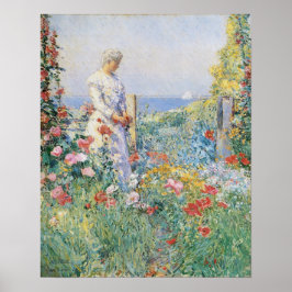 Celia Thaxter in ihrem Garten von Childe Hassam Poster