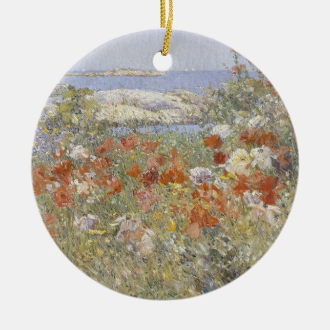 Celia Thaxter's Garden von Frederick Childe Hassam Keramik Ornament (Vorne)
