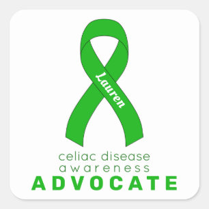 Celiac Disease Advocate White Square Sticker