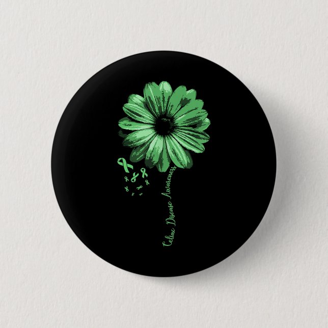 Celiac Disease Awareness Cluten Warrior Hübsch Gif Button (Vorderseite)