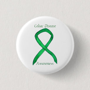 Celiac Disease Awareness Custom Ribbon Art Button