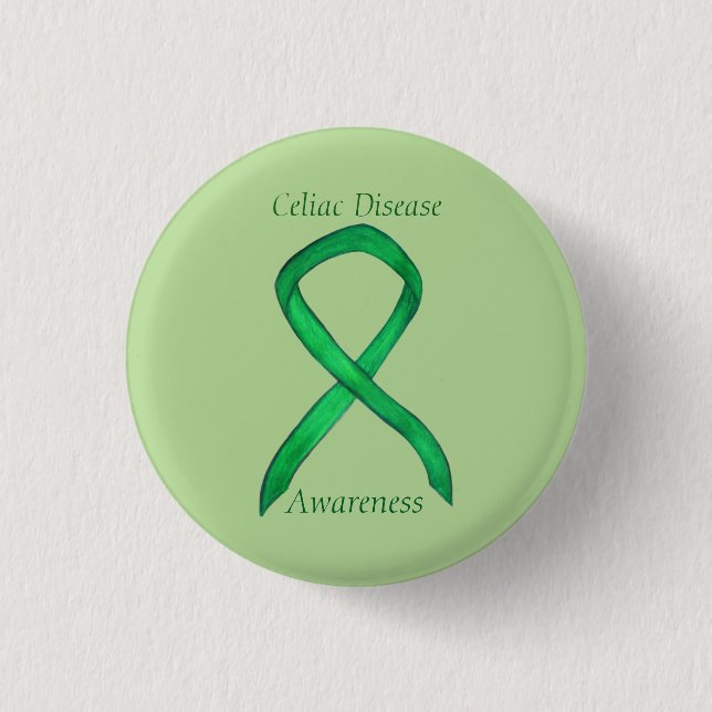 Celiac Disease Awareness Custom Ribbon Art Button (Vorderseite)