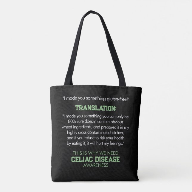 Celiac Disease Awareness Funny Tote Bag (Rückseite)