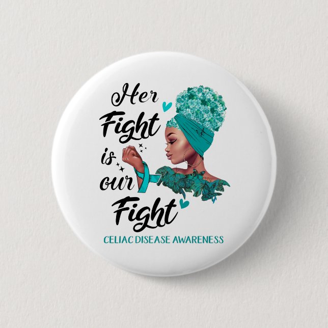 Celiac Disease Awareness Ihr Kampf ist unser Kampf Button (Vorderseite)