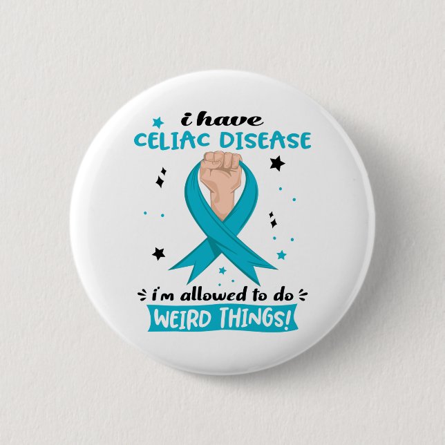Celiac Disease Awareness Month Ribbon Geschenke Button (Vorderseite)