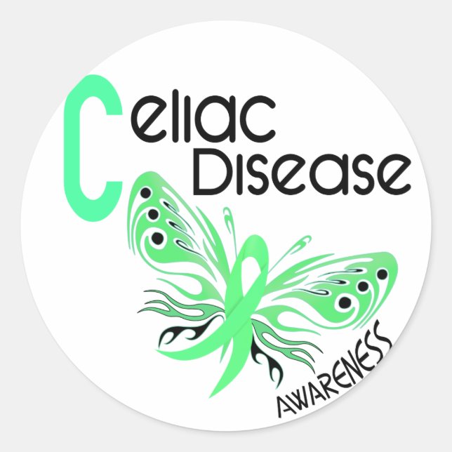 Celiac Disease BUTTERFLY 3.1 Runder Aufkleber (Vorderseite)