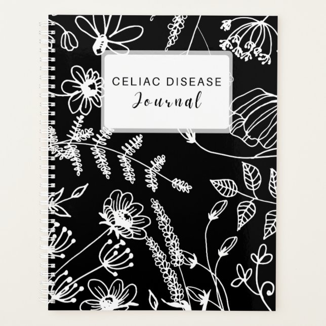 Celiac Disease Monthly Journal - Black & White Planer (Vorderseite)