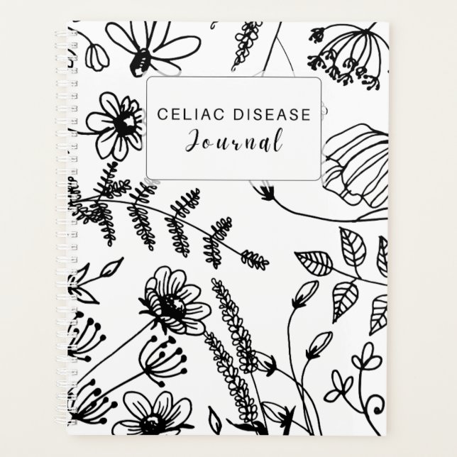 Celiac Disease Monthly Journal - Black & White Planer (Vorderseite)