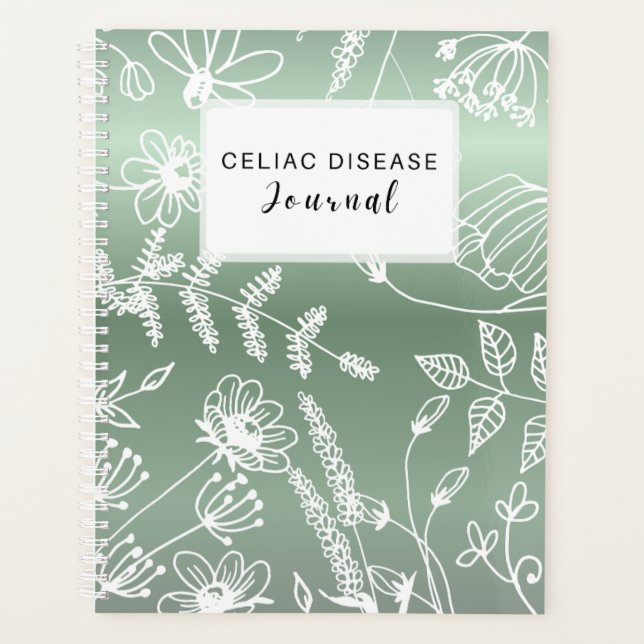 Celiac Disease Monthly Journal - Green Metallic Planer (Vorderseite)