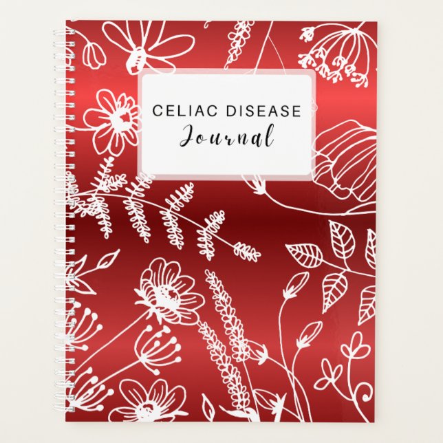 Celiac Disease Monthly Journal - Red Metallic Planer (Vorderseite)