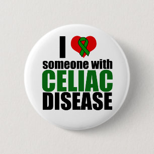 Celiac Disease Support Awareness Liebe Ribbon Button