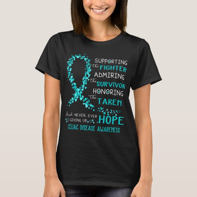 Celiac Disease Warrior Supporting Fighter T-Shirt (Vorderseite)