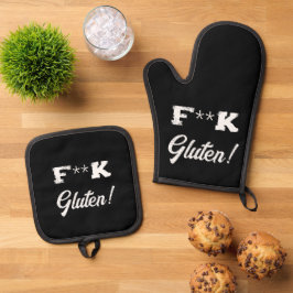 Celiac Joke, Hass Gluten Funny Ofenhandschuh & Topflappen-Set