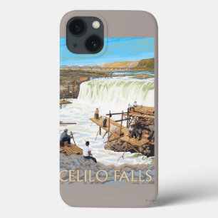 Celilo fällt, Vintages Reise-Plakat fischend iPhone 13 Hülle