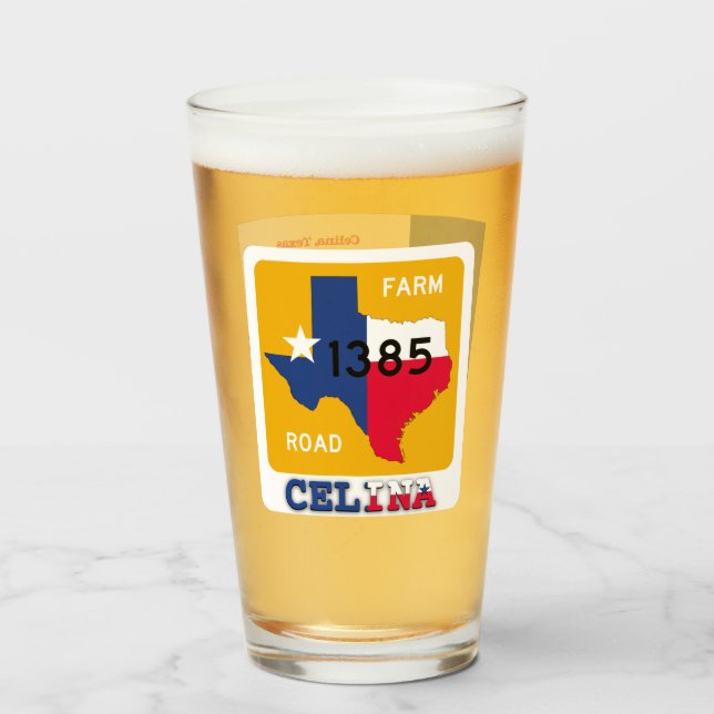 Celina, Texas & FM 1385 Rd, Pint Glass Glas (Vorne (Gefüllt))