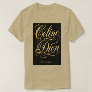 Celine Dion Paris 26-27 - Luxus-Gold-Glitter T-Shirt