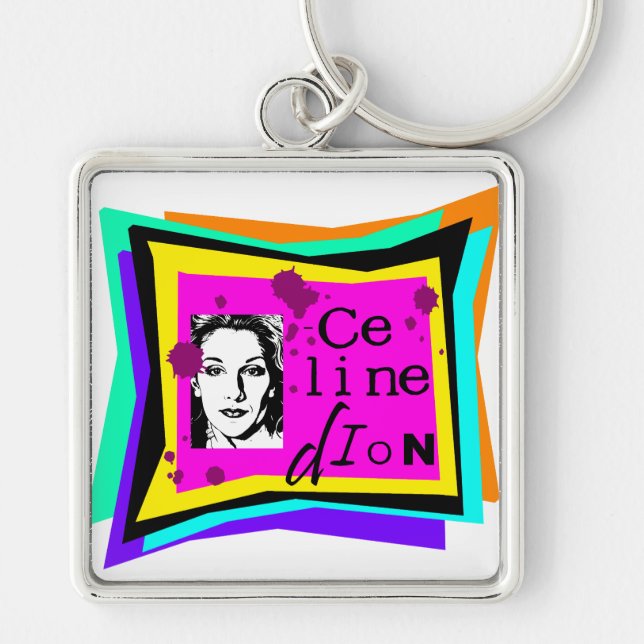 Celine Dion - Pop-Art Schlüsselanhänger (Vorne)