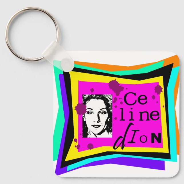 Celine Dion - Pop-Art Schlüsselanhänger (Vorderseite)