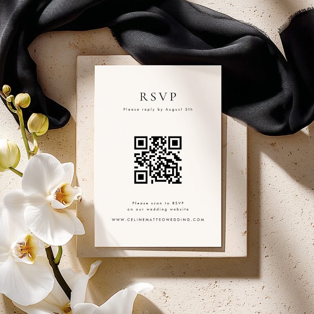 CELINE Minimalist QR Code RSVP Card (Von Creator hochgeladen)
