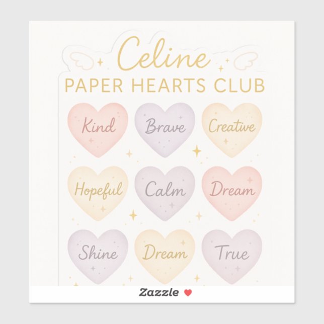 Celine Paper Hearts Club – Mini-Aufkleber 'Freundl Aufkleber (Blatt)