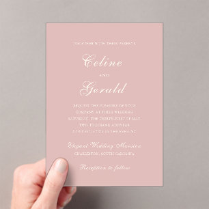 Celine Pink Elegant Wedding Acryleinladungen