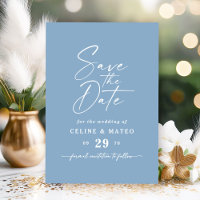 Celine: Simple Solid Stellar Sky Blue Wedding