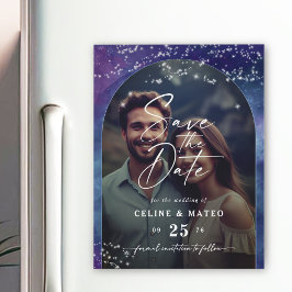 Celine ・ Starry Night Foto Speichern Sie das Date Magnetkarte