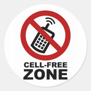 Cell Phone Free Zone Runder Aufkleber