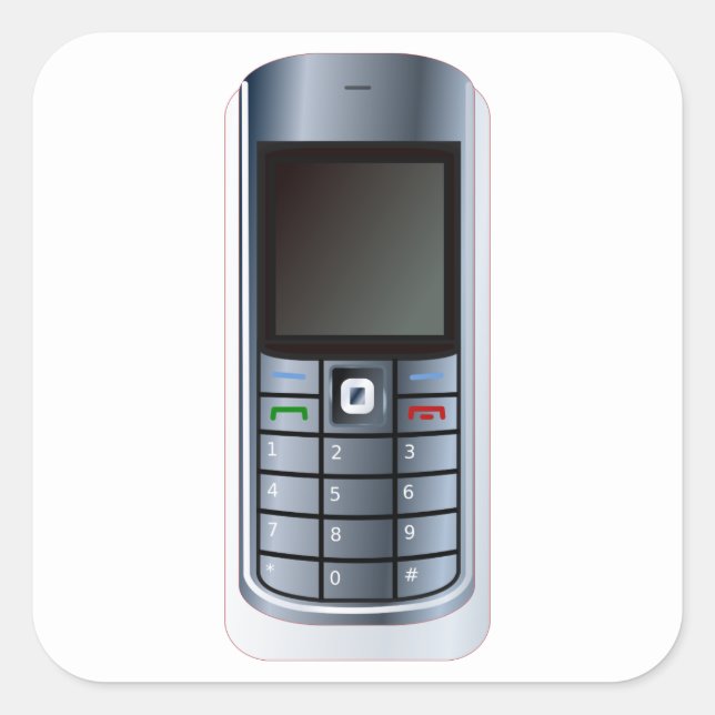 Cell Phone Quadratischer Aufkleber (Vorderseite)