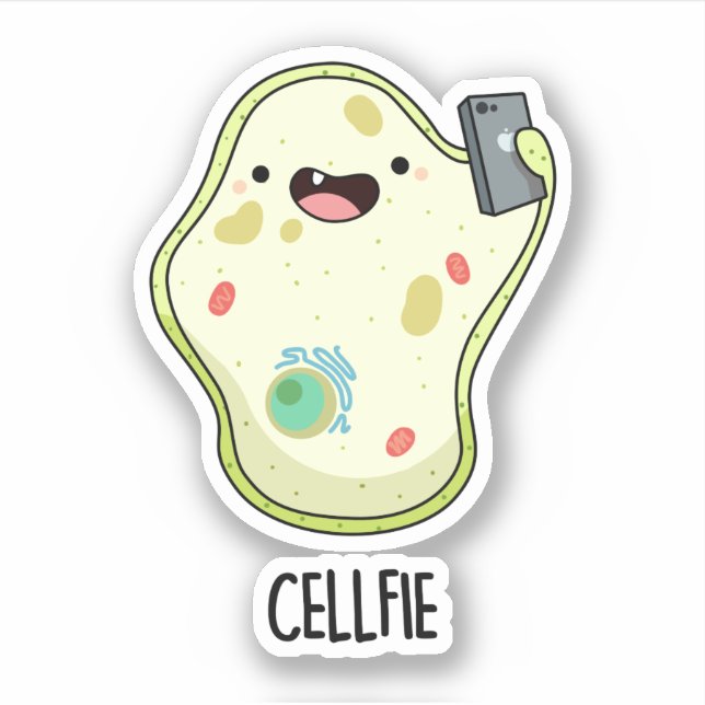 Cellfie Funny Biology Selfie Pun Aufkleber (Vorderseite)