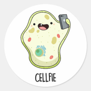 Cellfie Funny Biology Selfie Pun Runder Aufkleber