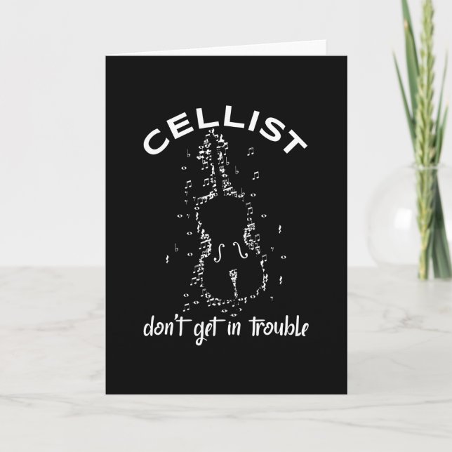 Cellin Cello Cellist Musician String Instrument Karte (Vorderseite)