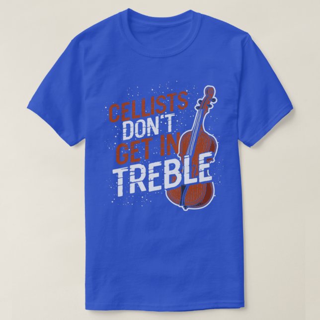 Cellist Cello Treble Clef T-Shirt (Design vorne)