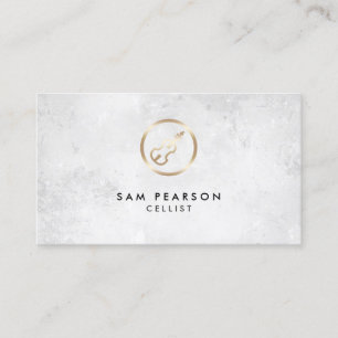 Cellist Gold Cello Icon Business Card Visitenkarte