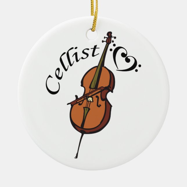 Cellist Keramik Ornament (Vorne)