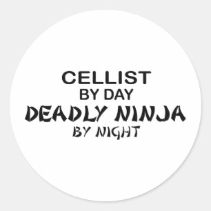 Cellist tödliches Ninja bis zum Nacht Runder Aufkleber