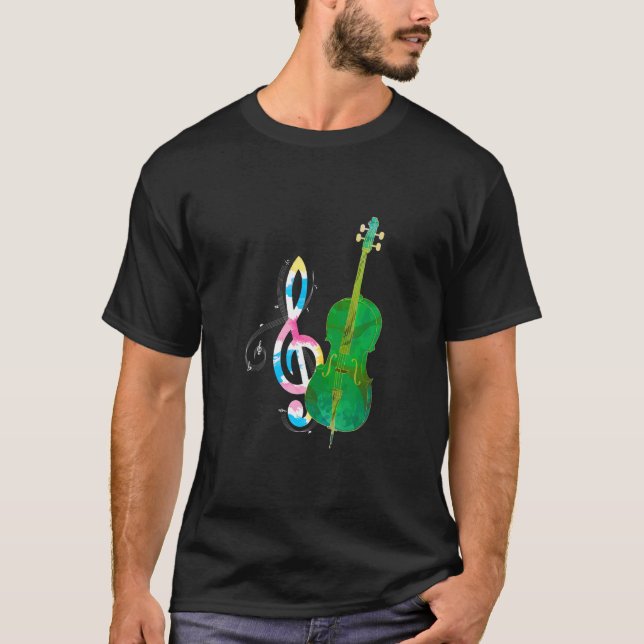 Cellist Treble Clef C T-Shirt (Vorderseite)