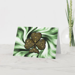 Cellitic gold Kleeblatt St Patrick's Day Card Karte