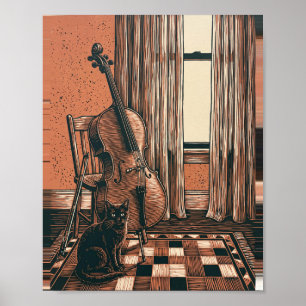 Cello Art Nr. 2 Vintage-Gemälde Poster