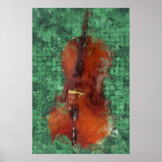 Cello auf Green Poster