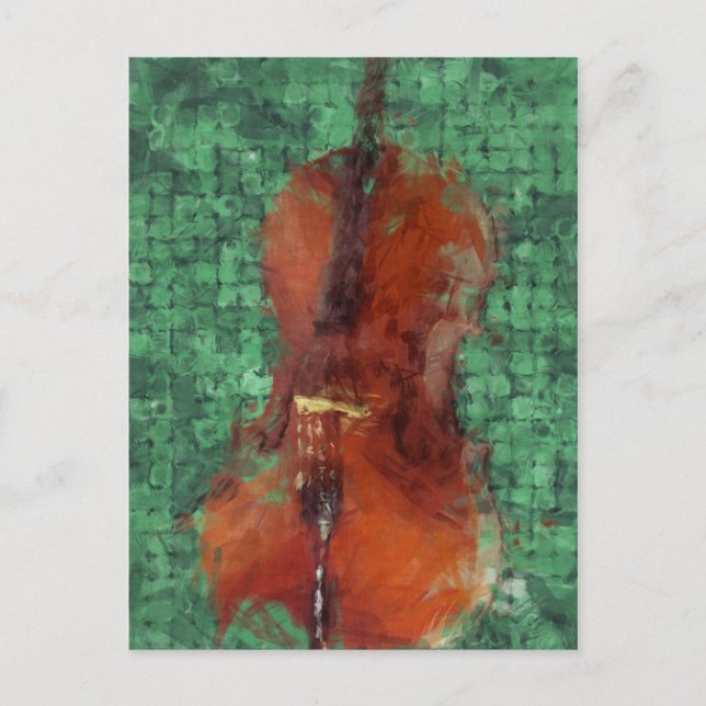 Cello auf Green Postkarte (Vorderseite)