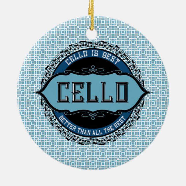 Cello Best Musiknote Circle Keramik Ornament (Hinten)