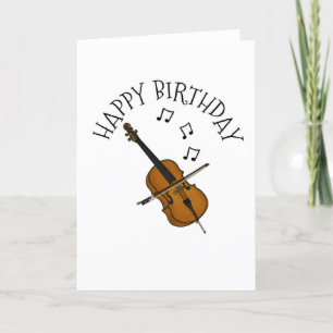Cello Birthday Card Cellist String Musician Dankeskarte