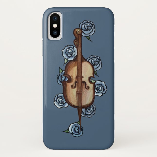 Cello Blue Rose Orchestra Art Case-Mate iPhone Hülle (Rückseite)