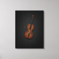 Cello & Bow Seite auf Seite 18x24 Schwarz