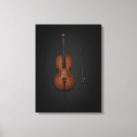 Cello & Bow Seite auf Seite 18x24 Schwarz